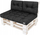 Set jastëkësh palete Hobbygarden LEO 1+2, Ekolen rezistent, 3 copë, i zi