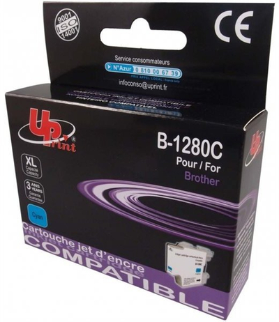 Kartutsh boje UPrint B-1280C, 16 ml XL, cyan, shkon me Brother LC1240C LC1280XLC LC1220C