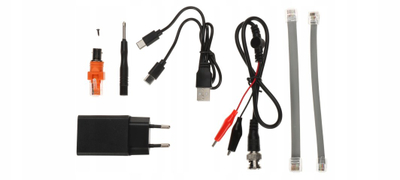 Tester kabllosh rrjeti Lange Łukaszuk CS-NT32C, për RJ45, me ekran, i zi