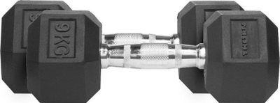 Hantela gjashtëkëndore Thorn Fit Hex, set me 2 copë, 9 kg, të zeza
