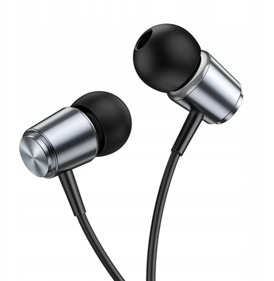Kufje in ear me kabllo Hoco M108, jack 3.5mm, me mikrofon, gri