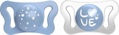 Цуцла Chicco Physio Micro 0-2m, силикон, сет 2 парчиња, сина