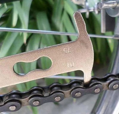 Matës zinxhiri biçiklete Chain Gauge, metal, 15cm, argjendtë