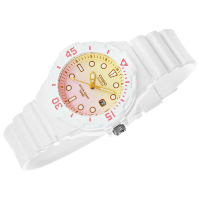 Orë dore Casio LRW-200H-4E2VDR, quartz analog, mban ujë deri në 100 m, e bardhë