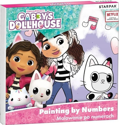 Set pikture Starpak Gabby's Dollhouse, kanavacë 20x20 cm, 6 ngjyra akrilike, shumëngjyrësh