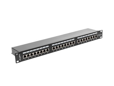 Patch panel Lanberg PPS5-1024-B, 24 porta RJ-45 Cat.5e, 1U 19", i zi