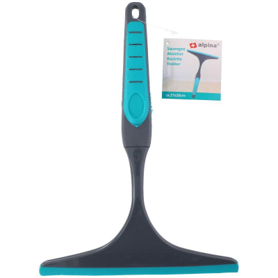 Fshirëse xhami Alpina, 20 cm, me dorezë plastike që rri mirë në dorë, blu gri