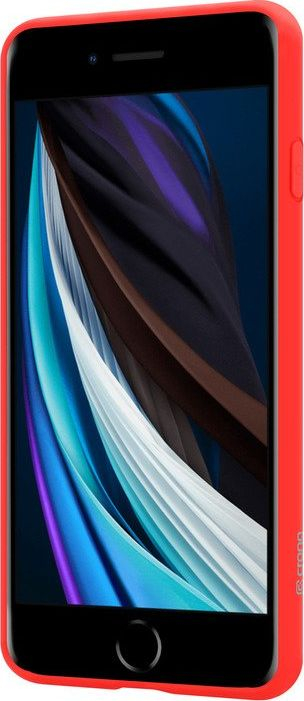 Futrollë Crong Color Cover për iPhone SE 2020 8 7, silikon, e kuqe