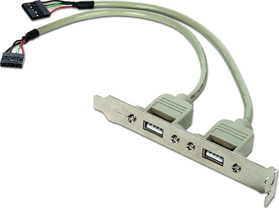 Kartë zgjerimi Gembird Dual USB-A, 0.15m, e hirtë