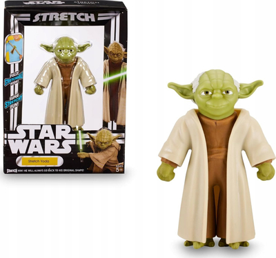 Фигура играчка Star Wars Stretch Јода, 19cm, за деца 5+, зелено крем