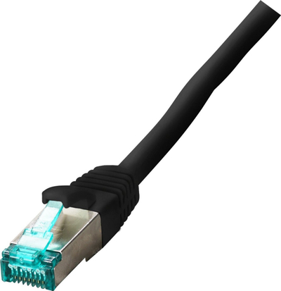 Kabllo rrjeti RJ45 Goobay MK6001W, Cat.6A S/FTP, 0.25m, njëanëshe 90°, e zezë