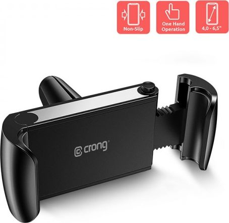 Mbajtëse telefoni për veturë Crong Clamp Universal Smart CRG-CH2-BLK, 4"–6.5", e zezë