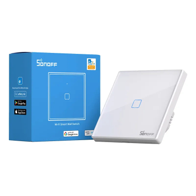 Çelës muri i mençur Sonoff T2 EU, Wi-Fi, RF 433MHz, i bardhë