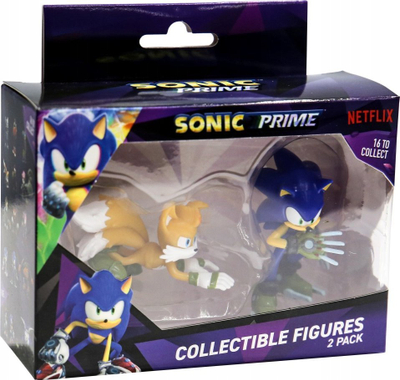 Set figurina Sonic Prime, 2 figura koleksionuese, plastikë, shumëngjyrëshe