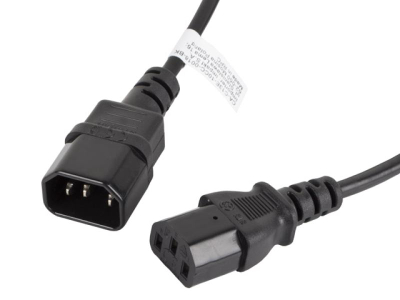 Kabllo zgjatëse rryme Lanberg CA-C13E-10CC-0018-BK, IEC 320 C13 në C14, 1.8m, e zezë