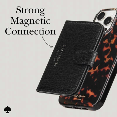 Portofol MagSafe Kate Spade New York Morgan, për karta, me kapëse magnetike, i zi