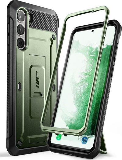 Mbulesë telefoni SUPCASE Unicorn Beetle Pro për Samsung Galaxy S23 Plus, me kickstand dhe kapëse rripi, jeshile