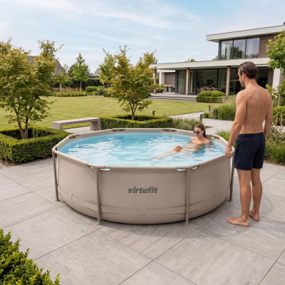 Pishinë kopshti VirtuFit Round Pool, Ø305 cm, 76 cm, bezhë