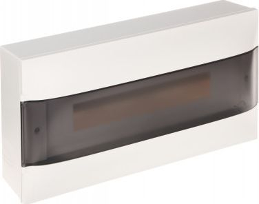 Kuti shpërndarëse sipërfaqësore Legrand Practibox S 1x18, 18 module, derë transparente, e bardhë