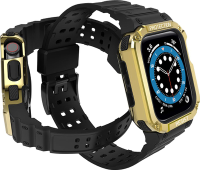 Rrip me kasë për Apple Watch 41/40/38 mm, sportiv TPU, ari e zezë