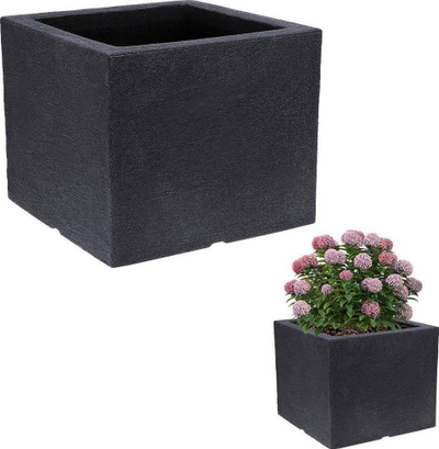 Vazo kopshti Vilde katrore, plastike 39 x 39 x 33.5 cm, gri antracit