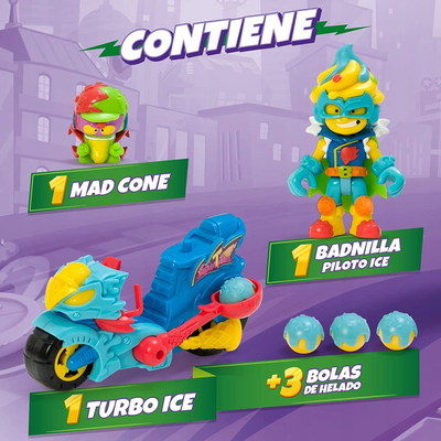 Set lodrash SuperThings Turbo Ice, motor me katapultë, figura aksion, shumëngjyrësh