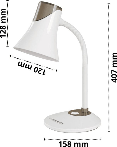 Lampë tavoline Esperanza ELD111K, E27, deri 12W, e bardhë