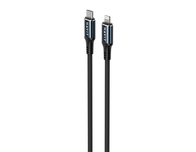Kabllo karikimi Havit CB6311, USB C në Lightning, 1m, 30W, e zezë
