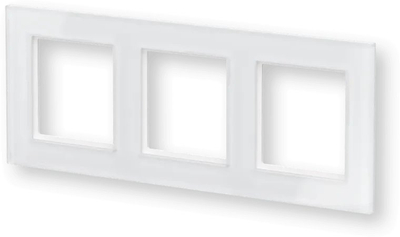 Kornizë xhami për mur Homematic IP Glass Frame 3-gang, madhësi 55, 3 vende, e bardhë
