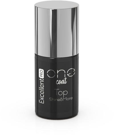 Топ коут Excellent Pro One Coat Top Shine and More, хибриден, 7 ml, проѕирен