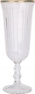 Gotë shampanje Champagne Flute, 120ml, qelq transparent, me detaj ari