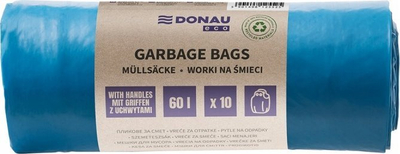 Qese mbeturinash Donau ECO, 60L, me doreza Knotties, blu