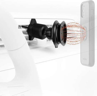 Mbajtëse telefoni Fidlock Vacuum Car Vent Base, montim në ventilim, rrotullim 360°, e zezë