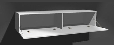 Komodë TV Bed RTV VIGO180, 180cm, panel druri, e zezë me të bardhë