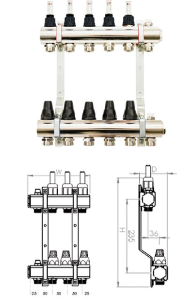 Бронзен колектор SiGMA-Li, 309x346x87mm