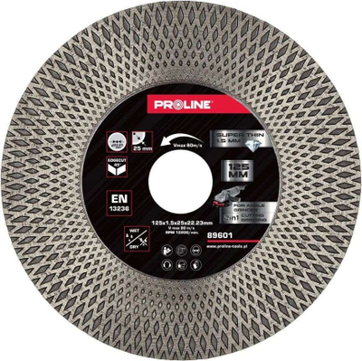 Rrotë prerëse me diamant PROLINE 89601, 125mm, vrimë 22.23mm, metalike