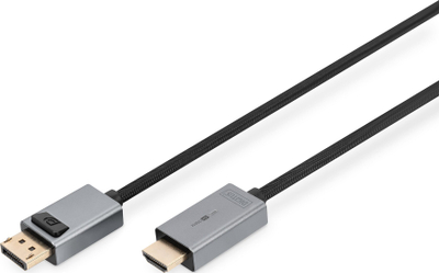 Kabllo Digitus DisplayPort në HDMI, 1.8m, 4K, gri