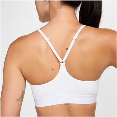 Bra sportiv Nike Indy Light Support, për stërvitje, e bardhë