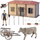 Set lodër fermë ProNice Farmer House, figurina fermer dhe lopë, mjete ferme