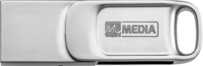USB flash MyMedia MyDual, 64GB, USB 2.0, USB Type A / USB Type C, ngjyrë argjendi