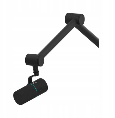 Mikrofon dinamik AQIRYS Magellan, USB C dhe XLR, me boom arm, i zi