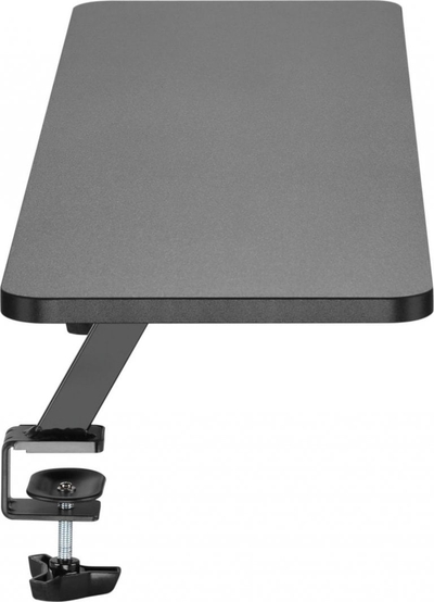 Raft monitori Mozos Clamp Dual Riser Stand, për 2 monitorë deri 32\", kapëse tavoline, ngjyrë e zezë