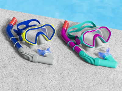 Set maskë zhytjeje me snorkel Bestway Hydro Swim Youth 24025, për fëmijë 7+, blu