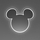 Декоративно неонско светло Yellowpop Disney Mickey Ears, 22.8 x 20 cm, USB, бела