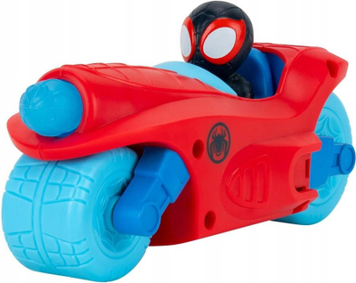 Lodër makine Marvel Spidey Team Split Racer, 3 në 1, me zëra, kuqe e kaltër