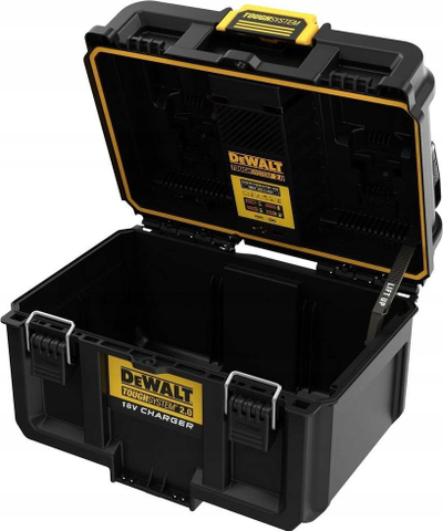 Kuti veglash Dewalt ToughSystem 2.0 DWST83471-QW, karikues baterish 18V XR FlexVolt, porta USB, e verdhë