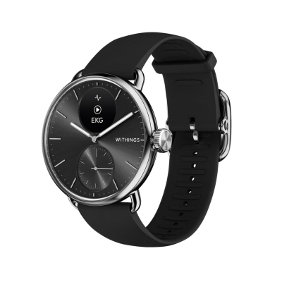 Orë e zgjuar hibride Withings ScanWatch 2, 38mm, ECG, matje temperature, e zezë