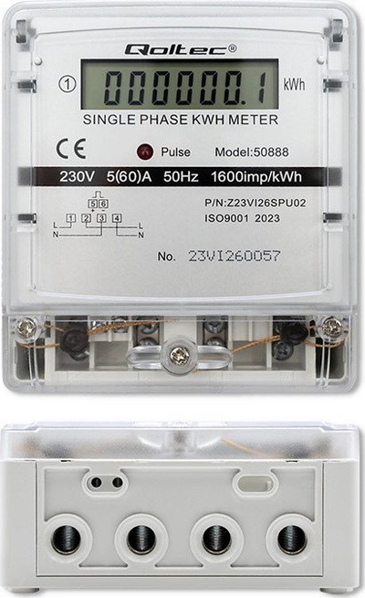 Matës energjie njëfazor Qoltec, 230V, ekran LCD