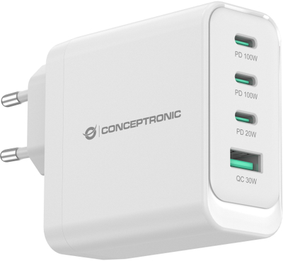 Полнач за ѕид Conceptronic ALTHEA22W100, универзален, брзо полнење, бел