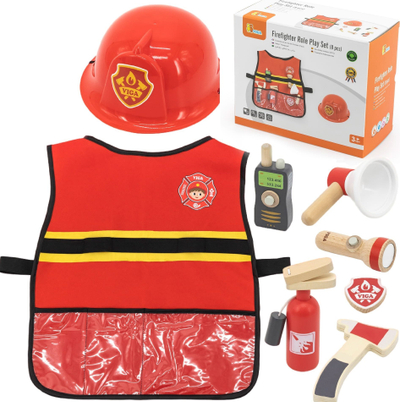 Set lojërash zjarrfikës VIGA Firefighter, 8 pjesë, për fëmijë, i kuq